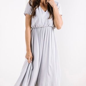Grey Lilac Midi Dress